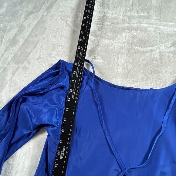 Judith March Blouse Womens Large Blue Embroidered Boho Long Sleeve Polyester - Picture 4 of 10